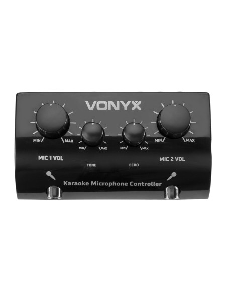 AV430B CONTROLADOR MICRÓFONOS KARAOKE NEGRO