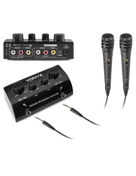 AV430B CONTROLADOR MICRÓFONOS KARAOKE NEGRO