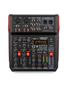 VM-KG06 MEZCLADOR PARA MÚSICA 6 CANALES BT/DSP/USB GRABACIÓN