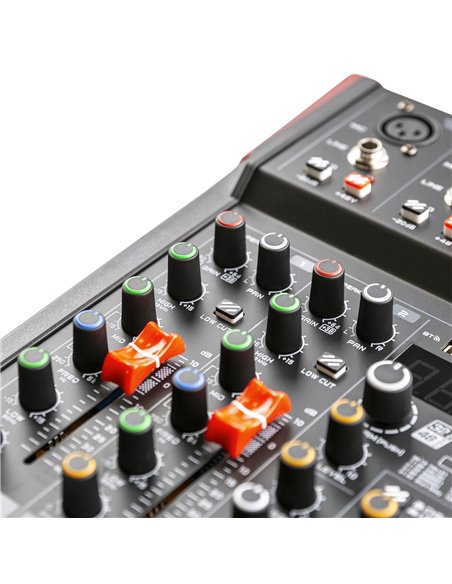 VM-KG06 MEZCLADOR PARA MÚSICA 6 CANALES BT/DSP/USB GRABACIÓN