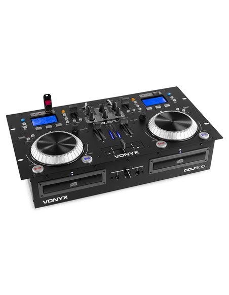 CDJ500 DOBLE REPRODUCTOR CON AMPLIFICADOR CD/MP3/USB/BT