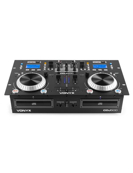 CDJ500 DOBLE REPRODUCTOR CON AMPLIFICADOR CD/MP3/USB/BT