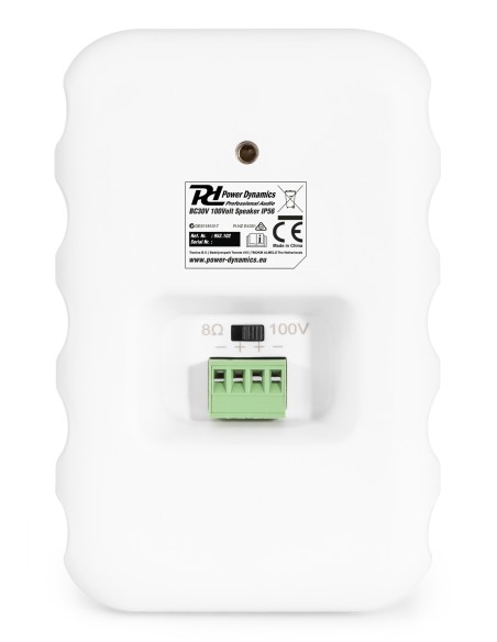InicioSonidoLinea 100V & AccesoriosWall Loudspeakers Power Dynamics BC30V PAREJA DE ALTAVOCES BLANCO IPX5 100V 3" 60W vista 5