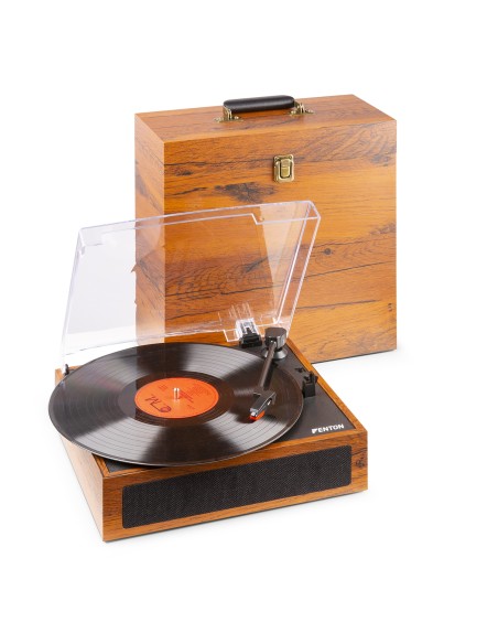 RP170L GIRADISCOS CON CAJA DE ALMACENAJE DE VINILOS MADERA