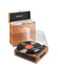 RP170L GIRADISCOS CON CAJA DE ALMACENAJE DE VINILOS MADERA