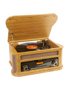 MEMPHIS GIRADISCOS VINTAGE MADERA CLARA