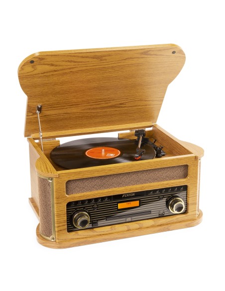 MEMPHIS GIRADISCOS VINTAGE MADERA CLARA
