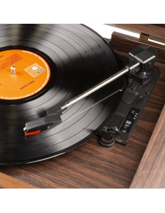 MEMPHIS GIRADISCOS VINTAGE MADERA OSCURA