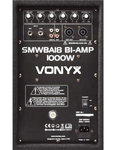 SMWBA18 SUBWOOFER BI-AMPLIFICADO 18" 1000W