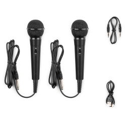 KAR15B ALTAVOZ KARAOKE CON 2 MICRÓFONOS NEGRO