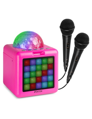 KAR15P ALTAVOZ KARAOKE CON 2 MICRÓFONOS PINK