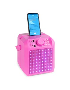 KAR50P ALTAVOZ KARAOKE CON EFECTO DE LUZ LED ROSA 2