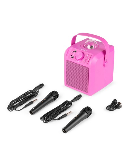 KAR55P ALTAVOZ KARAOKE CON LED JELLY BALL ROSA