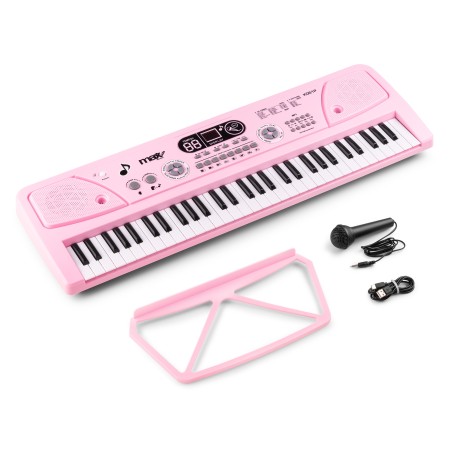 KD61P TECLADO ELECTRÓNICO 61 TECLAS CON BATERÍA ROSA