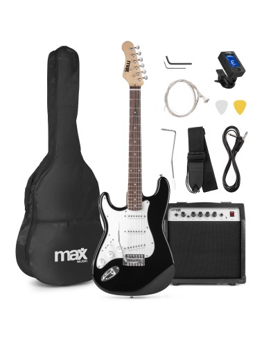 GIGKIT CONJUNTO GUITARRA ELÉCTRICA NEGRO ZURDO