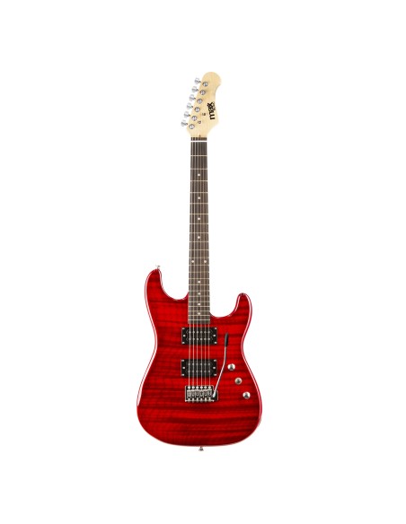 GIGKIT GUITARRA ELÉCTRICA ESTILO ACOLCHADO ROJO OSCURO