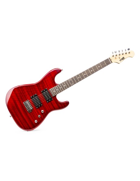 GIGKIT GUITARRA ELÉCTRICA ESTILO ACOLCHADO ROJO OSCURO