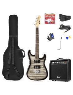 GIGKIT GUITARRA ELÉCTRICA ESTILO ACOLCHADO NEGRO