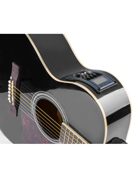 SHOWKIT CONJUNTO GUITARRA ACÚSTICA ELECTRIFICADA NEGRA