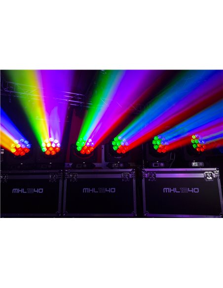 MHL1240 LED WASH CABEZA MOVIL CON ZOOM 2 PIEZAS EN FLIGHTCASE