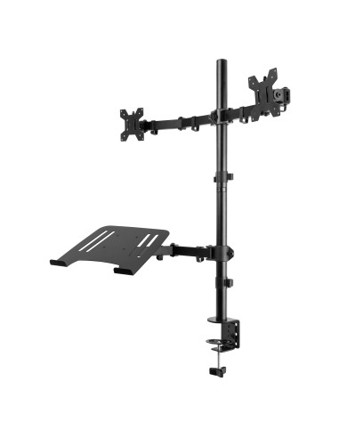 CMA20L BRAZO DOBLE PARA MONITOR 13" - 32" CON SOPORTE PARA PORTÁTIL