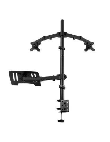 CMA20L BRAZO DOBLE PARA MONITOR 13" - 32" CON SOPORTE PARA PORTÁTIL