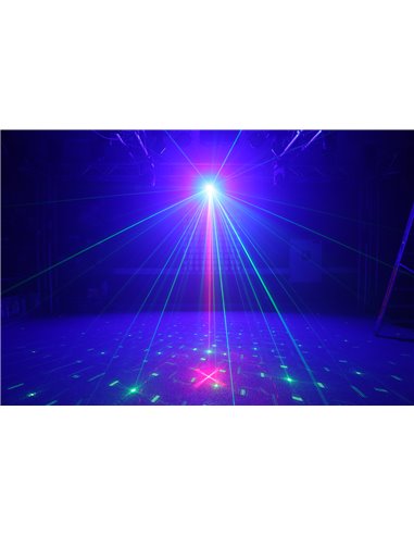 SURTUR II DOBLE LASER RG GOBO DMX IRC LED 3W AZUL