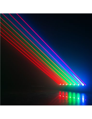 BARRA MÓVIL HYADEN CON 7 LED Y 8 RAYOS LÁSER
