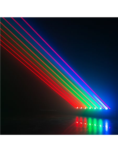 BARRA MÓVIL HYADEN CON 7 LED Y 8 RAYOS LÁSER