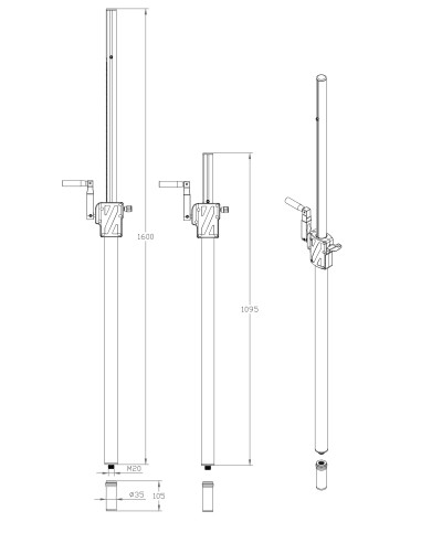 LST93 TUBO DE SATELITES CON MECANISMO DE MANIVELA