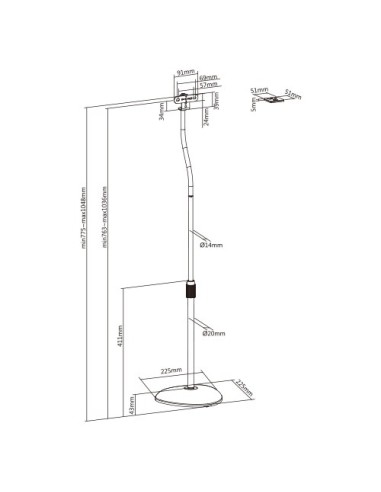 HTS12 SOPORTE DE SUELO PARA ALTAVOZ SATÉLITE, JUEGO DE 2