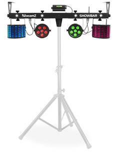 SHOWBAR CON 2X FOCO PAR, 2X BUTTERFLY Y LASER R/G DMX IRC 2