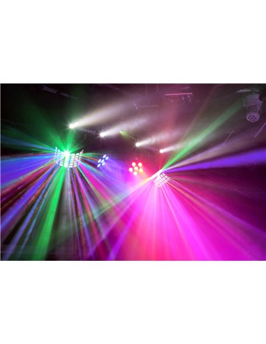 SHOWBAR CON 2X FOCO PAR, 2X BUTTERFLY Y LASER R/G DMX IRC