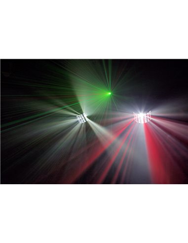 SHOWBAR CON 2X FOCO PAR, 2X BUTTERFLY Y LASER R/G DMX IRC