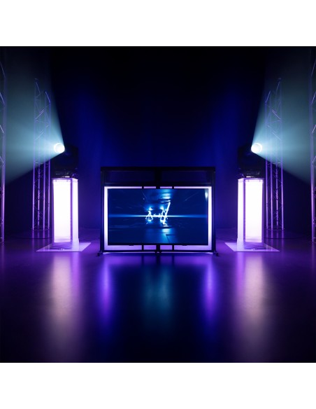 DB6 SISTEMA DE CABINA DE DJ PLEGABLE PRO CON SOPORTE PARA TV