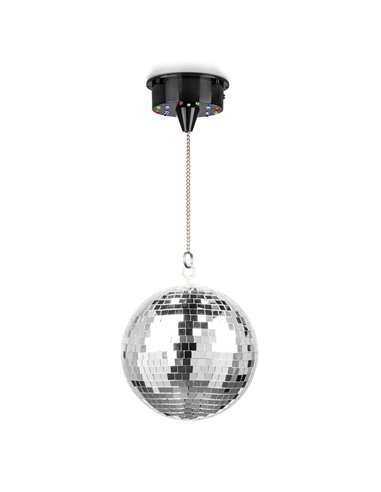 MB20ML BOLA DE DISCO CON MOTOR 18 LEDS, 20 CM