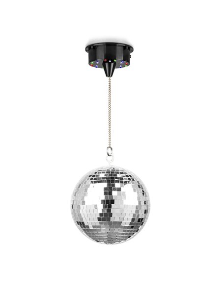 MB20ML BOLA DE DISCO CON MOTOR 18 LEDS, 20 CM