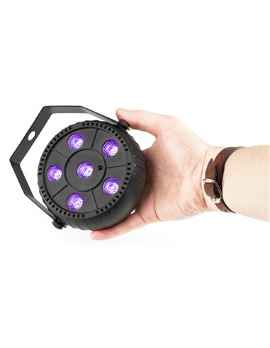 PLP14 FOCO PAR PARTY CON BATERÍA 6X 1W UV