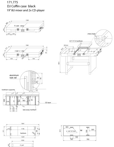 PD-FC3 FLIGHTCASE 19" PARA MESA DE MEZCLAS Y CDS.
