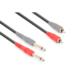 CX324-3 CABLE 2X JACK 6.3MM MONO - 2XRCA MACHO 3M