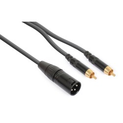 CX58-3 CABLE XLR MACHO - 2X RCA MACHO 3.0M