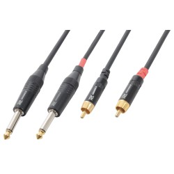 CX74-3 CABLE 2XJACK 6.3 MONO - 2XRCA MACHO 3.0M