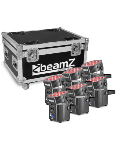 BBP60 CONJUNTO FOCOS, 6PCS EN FLIGHTCASE CON CARGADOR