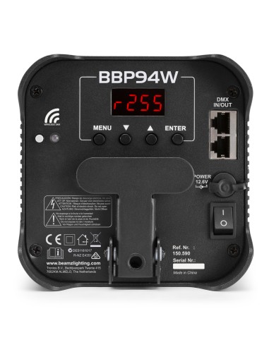 BBP94W FOCO PAR CON BATERIA 4X 12W WDMX