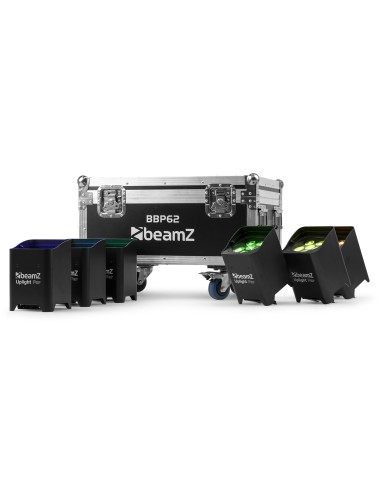 BBP62 CONJUNTOS FOCOS UPLIGHT, 6 FOCOS UPLIGHTS (IN/OUT) EN FLIGHTCASE CON CARGADOR