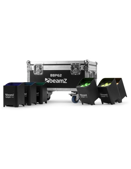 BBP62 CONJUNTOS FOCOS UPLIGHT, 6 FOCOS UPLIGHTS (IN/OUT) EN FLIGHTCASE CON CARGADOR