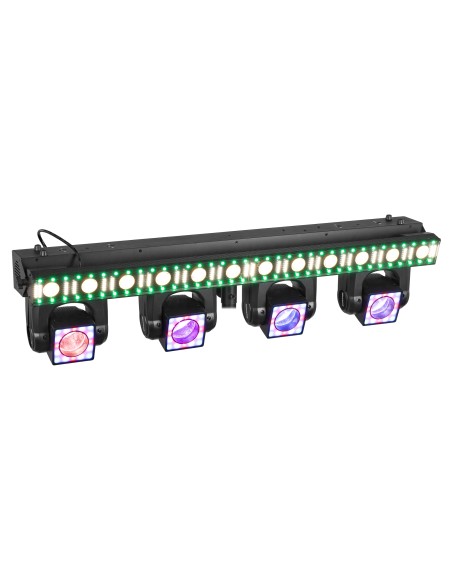 SHOWBAR GO EDGE CON 4 CABEZAS MÓVILES Y BARRA LED/ESTROBOSCÓPICA