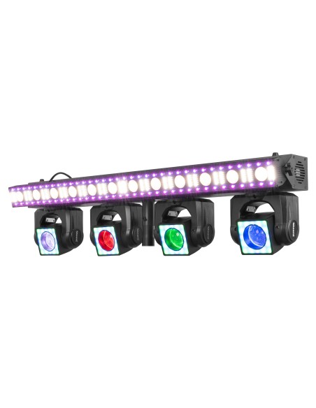 SHOWBAR GO EDGE CON 4 CABEZAS MÓVILES Y BARRA LED/ESTROBOSCÓPICA