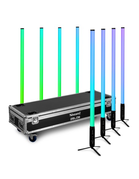 SET DE TUBOS LED ZELOS RGBW PARA INTERIOR Y EXTERIOR, 8 UNIDADES