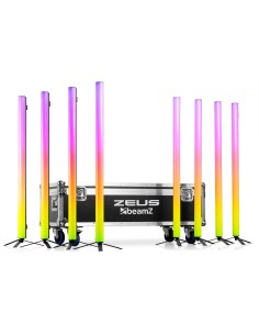 ZEUS JUEGO DE TUBOS DE BATERÍA RGBW JUEGO DE 8 EN FLIGHTCASE